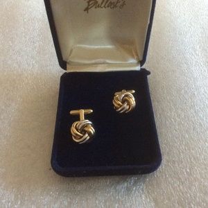 Vintage Two Tone Love Knot Cuff Links